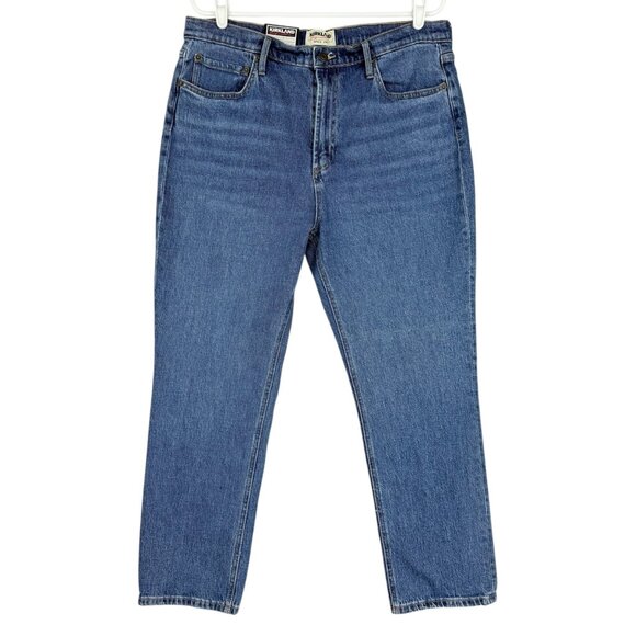 Kirkland Denim - Kirkland Women's High Rise Straight Leg Stretch Blue Denim Jeans Size 14 NWT